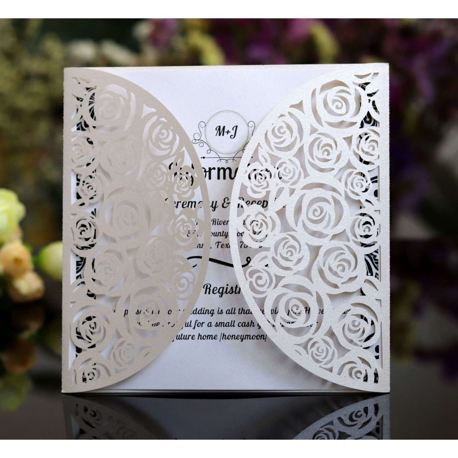 Invitation Card Ivory Tint Color Laser Card Greeting Card Holder Wholesale